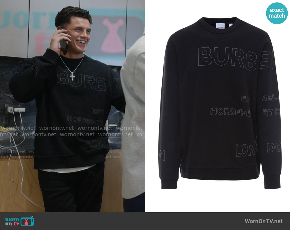 Burberry Woodbury Sweatshirt worn by Christian Carmichael on Next Gen NYC
