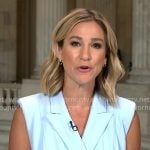 Caitlin Huey-Burns’ light blue sleeveless dress on CBS Mornings