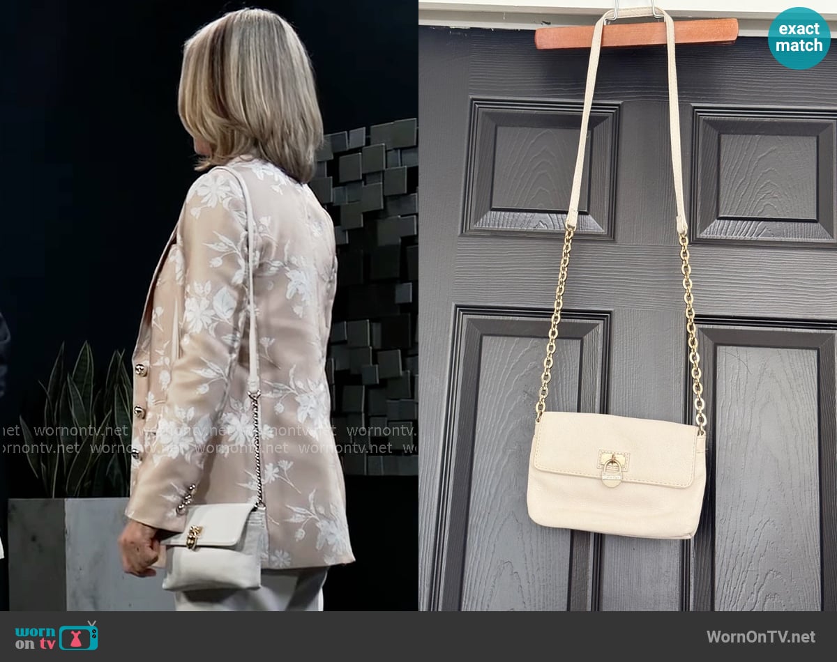 Calvin Klein Leather Crossbody Purse worn by Nina Reeves (Cynthia Watros) on General Hospital