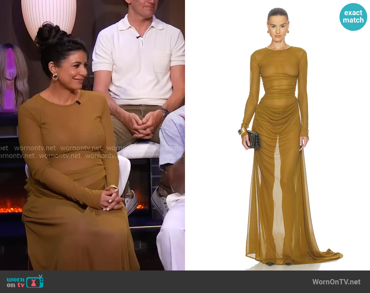 Camila Coelho Marisa Gown in Chartreuse worn by Yvonne Najor on In The City
