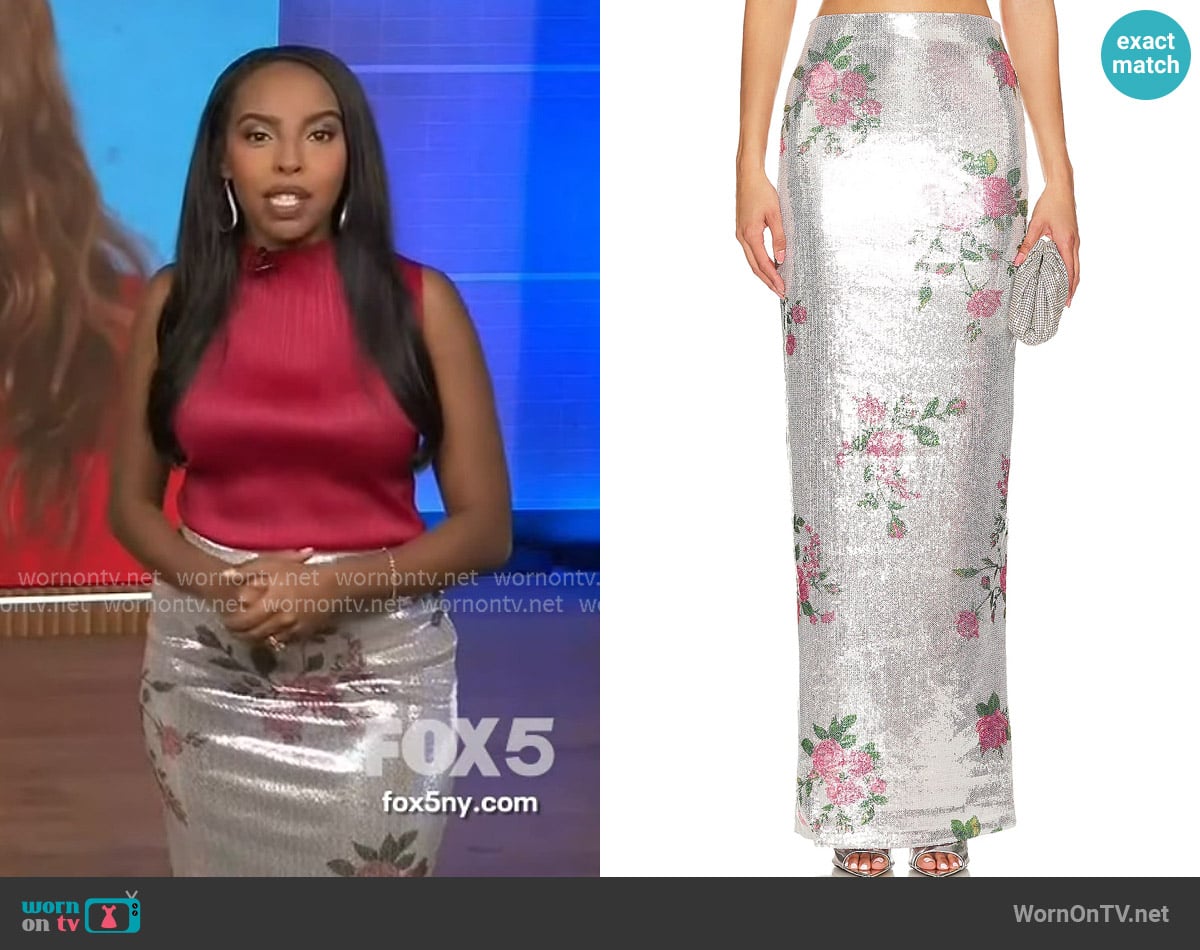 Camila Coelho Pia Maxi Skirt worn by Mona Kosar Abdi on Extra