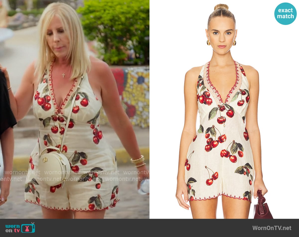 Camilla Button Front Halter Playsuit worn by Vicki Gunvalson on The Real Housewives of Orange County
