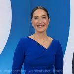 Candice Kumai’s blue asymmetric neck sheath dress on Today