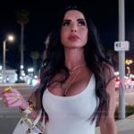 Carmella's blue studded boots on The Real Housewives of Orange County