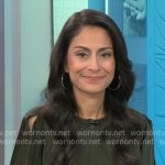 Celine Gounder’s green flutter sleeve top on CBS Mornings