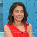 Celine Gounder’s red twist neck dress on CBS Mornings