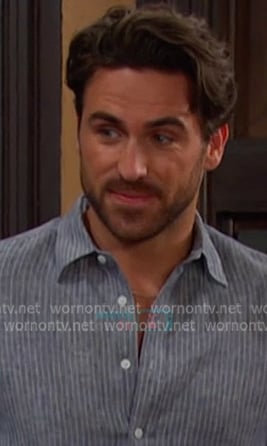 Chad’s blue striped linen shirt on Days of our Lives