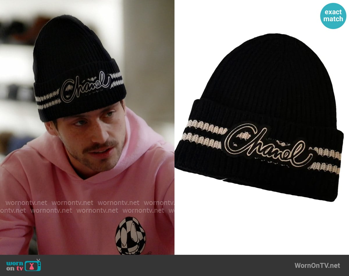 Chanel Cashmere Beanie worn by Liam Obergfoll on Next Gen NYC