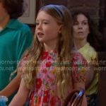 Charlotte’s pink floral dress on Days of our Lives
