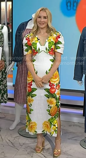 Chassie’s white floral v-neck dress on Today