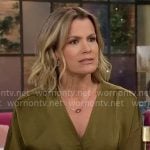 Chelsea's green v-neck top on The Young and the Restless