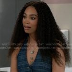 Chelsea’s plaid denim top on Beyond the Gates