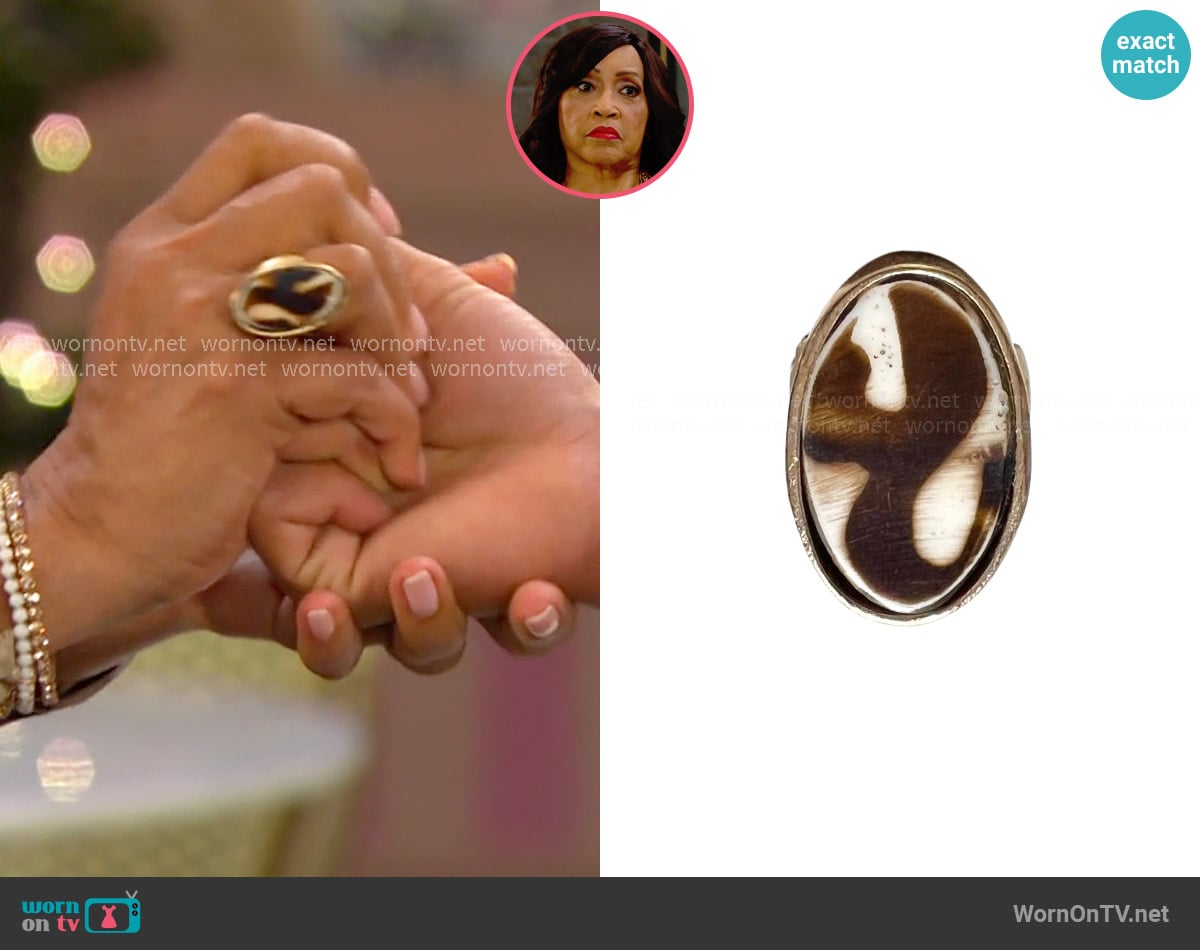 Chico's Eman Gold Tone Ring worn by Paulina Price (Jackée Harry) on Days of our Lives