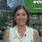 Chloe’s white floral tie neck top on Today