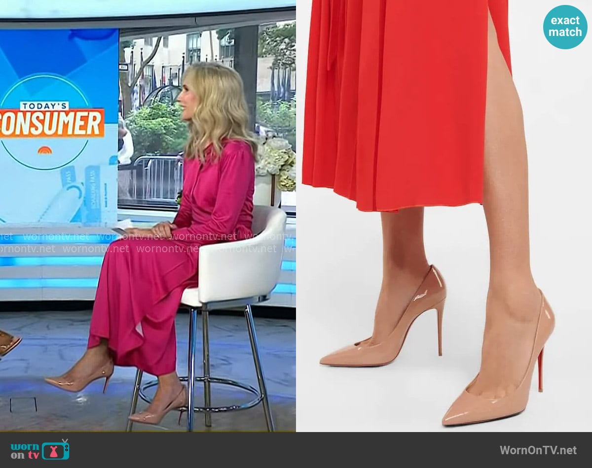 Christian Louboutin Kate 100 Patent Leather Pumps worn by Misty Belles on Today