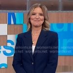 Christine Romans' navy single breasted blazer on NBC News Daily