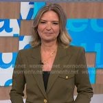 Christine Romans’ olive green blazer on NBC News Daily