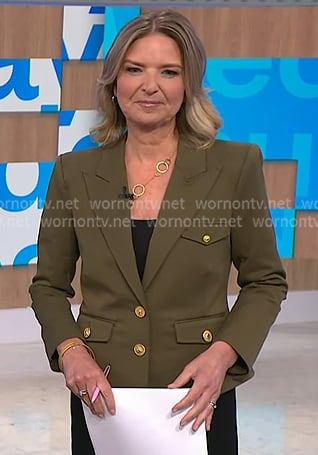 Christine Romans’ olive green blazer on NBC News Daily