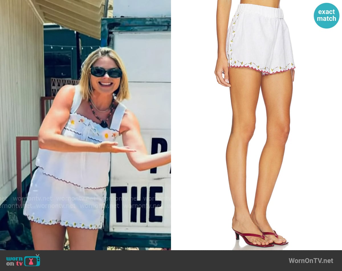 Jenna’s white embroidered shorts on Today