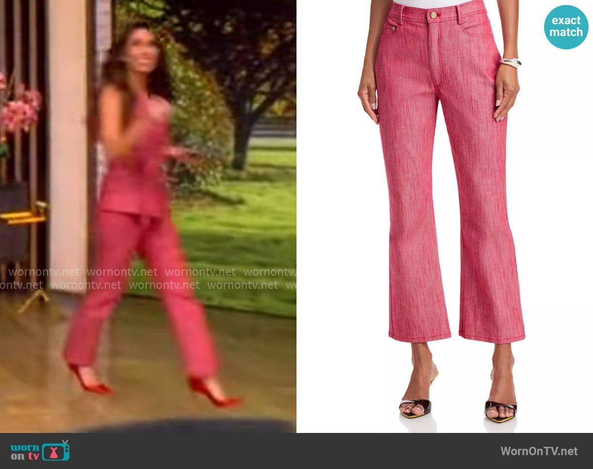 Alyssa’s pink denim jeans on The View Alyssa’s pink denim jeans on The View