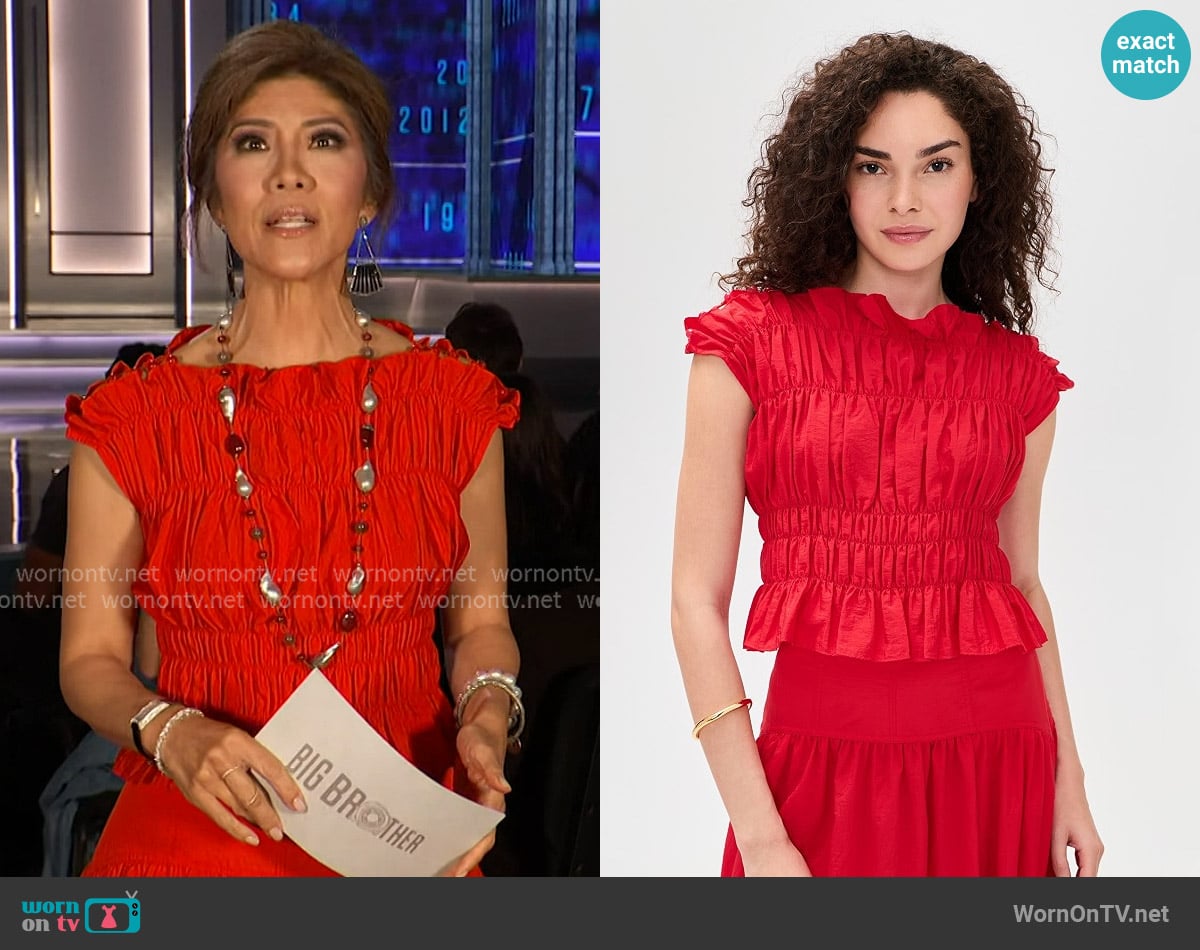 Cinq a Sept Evalina Top worn by Julie Chen on Big Brother