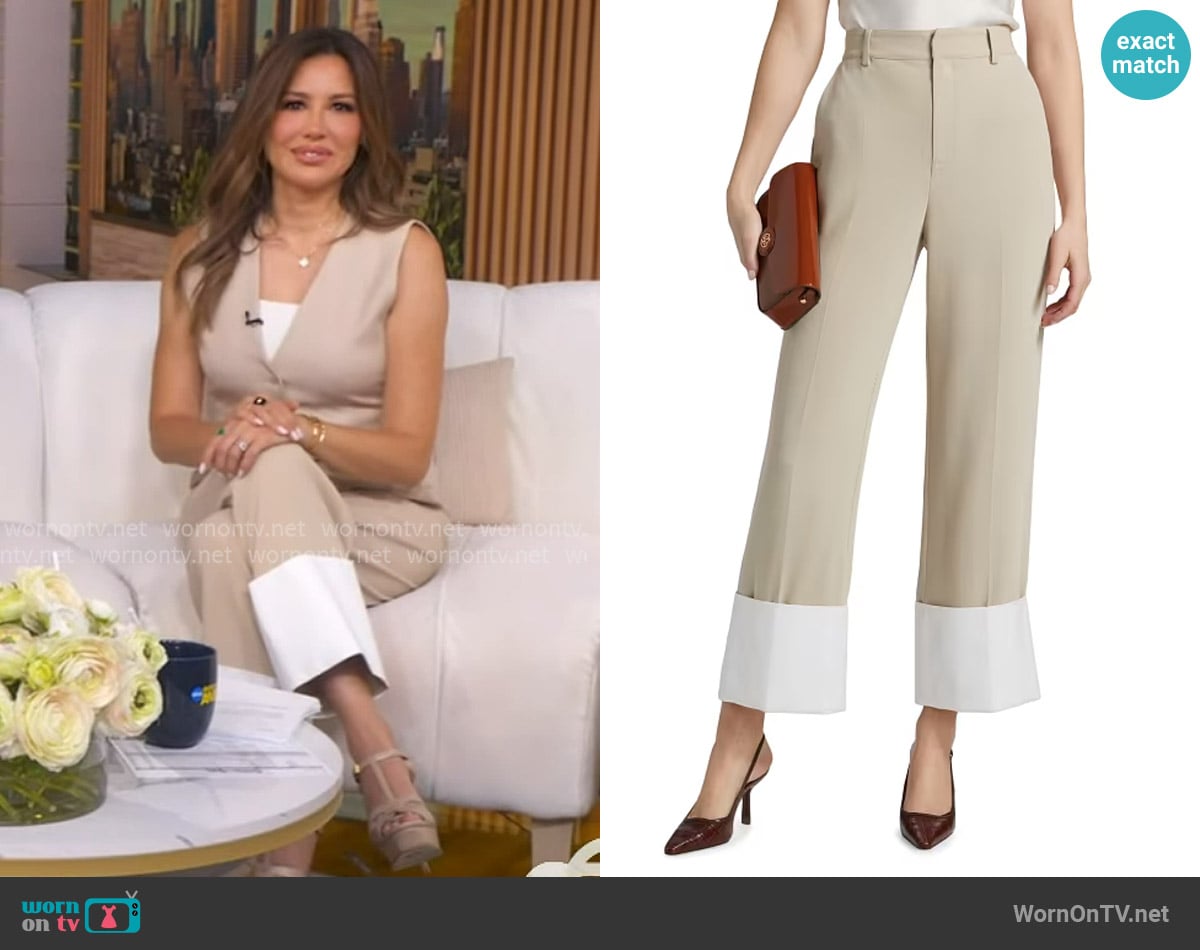 Cinq a Sept Maesa Turn-Up Pants worn by Leslie Lopez on Good Morning America
