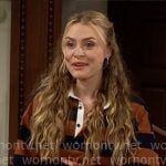 Claire's striped rugby top on The Young and the Restless