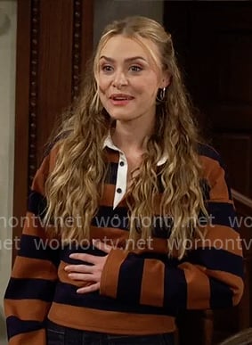 Claire’s striped rugby top on The Young and the Restless