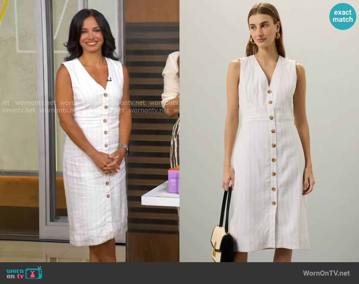 Club Monaco Button Front Pencil Dress worn by Dr. Tara Narula on Good Morning America