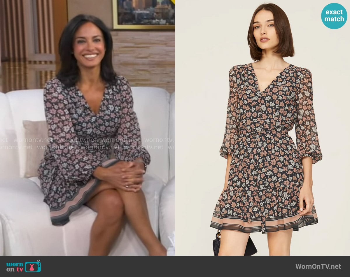Club Monaco Floral V Neck Dress worn by Dr. Tara Narula on Good Morning America