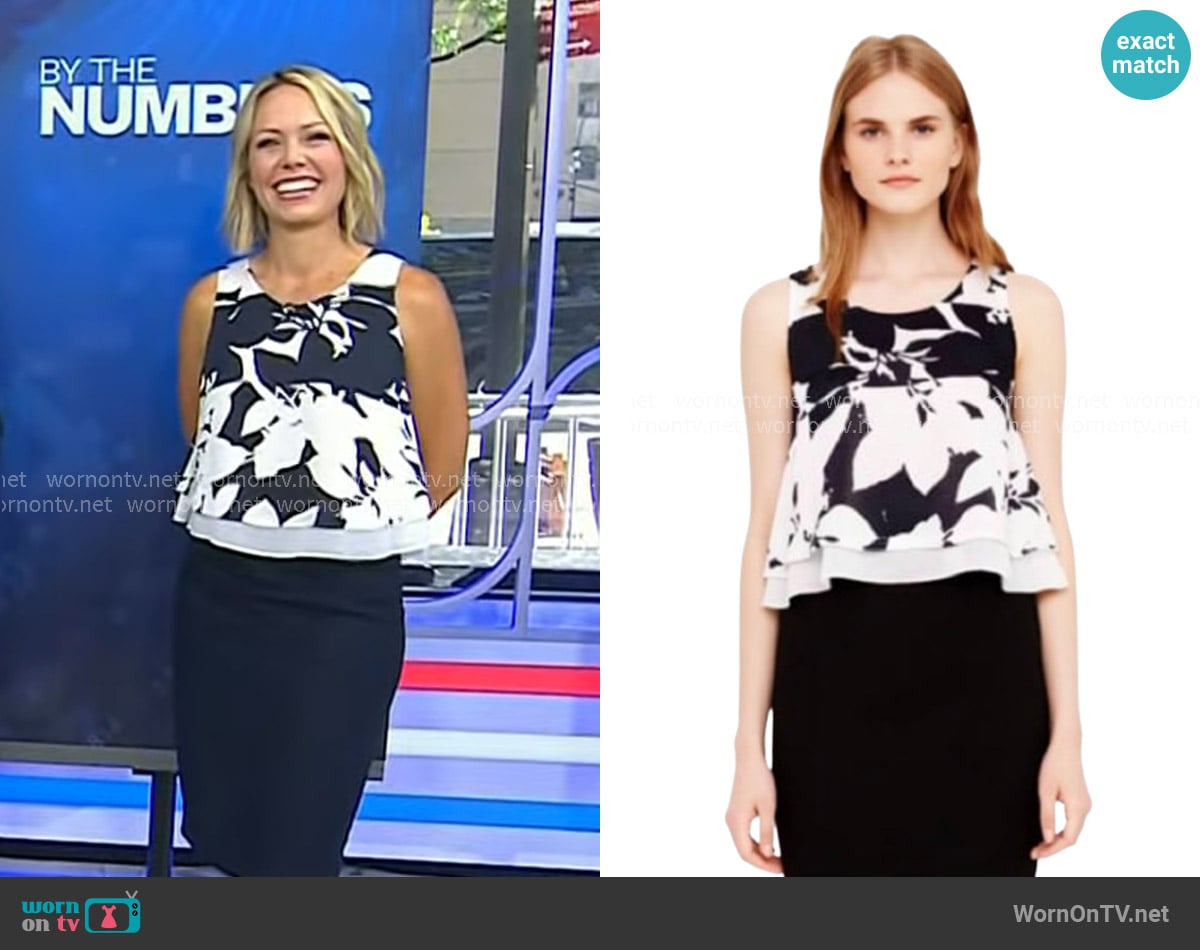 Club Monaco Silk Crop Top worn by Dylan Dreyer on Today