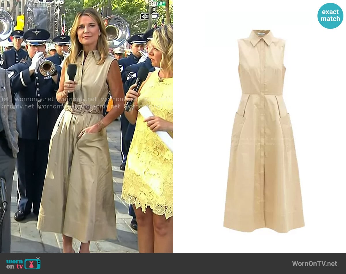 Co Cotton-Poplin Midi Shirt Dress worn by Savannah Guthrie on Today