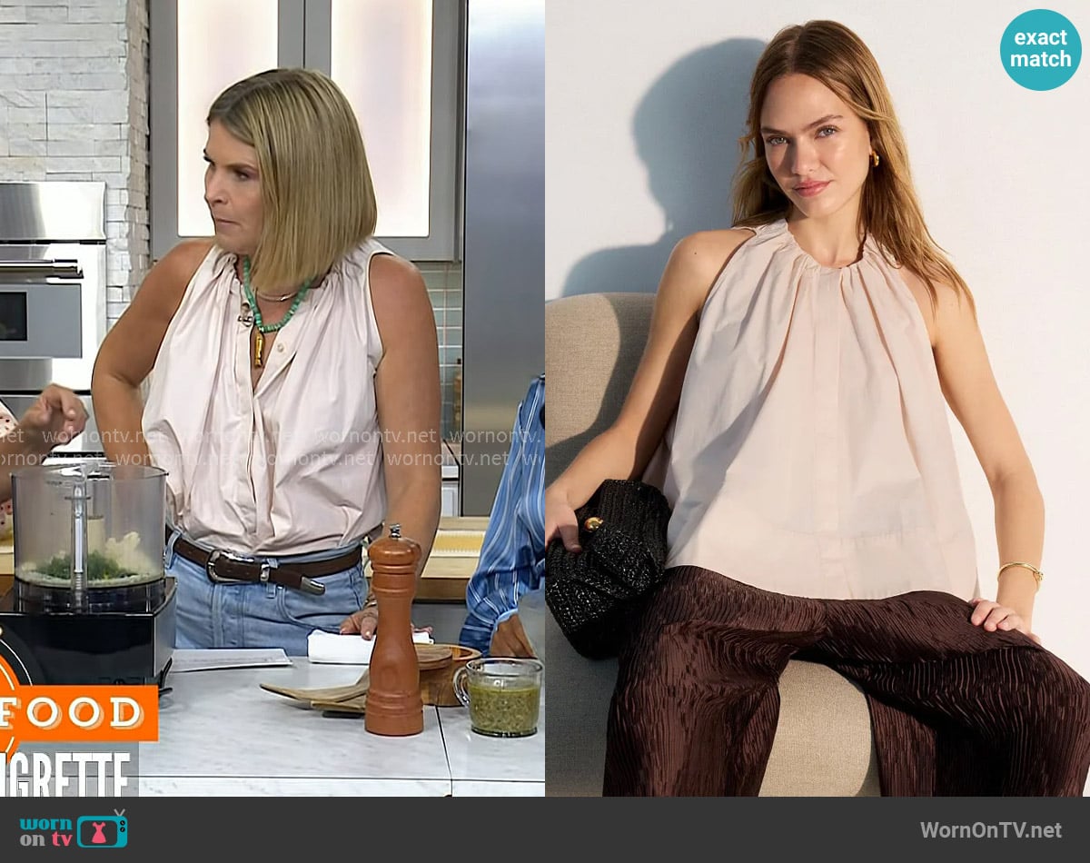 Co Gathered Tunic Shirt worn by Jenna Bush Hager on Today