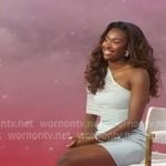 Coco Jones’s blue one-shoulder mini dress on Good Morning America
