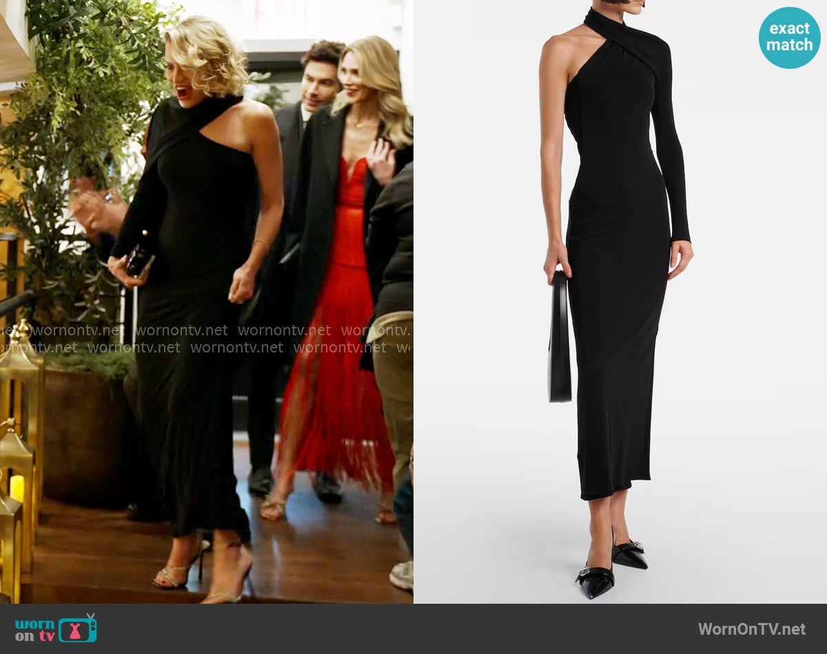 Courrèges One-shoulder crêpe Maxi Dress worn by Lindsay Hubbard on In The City