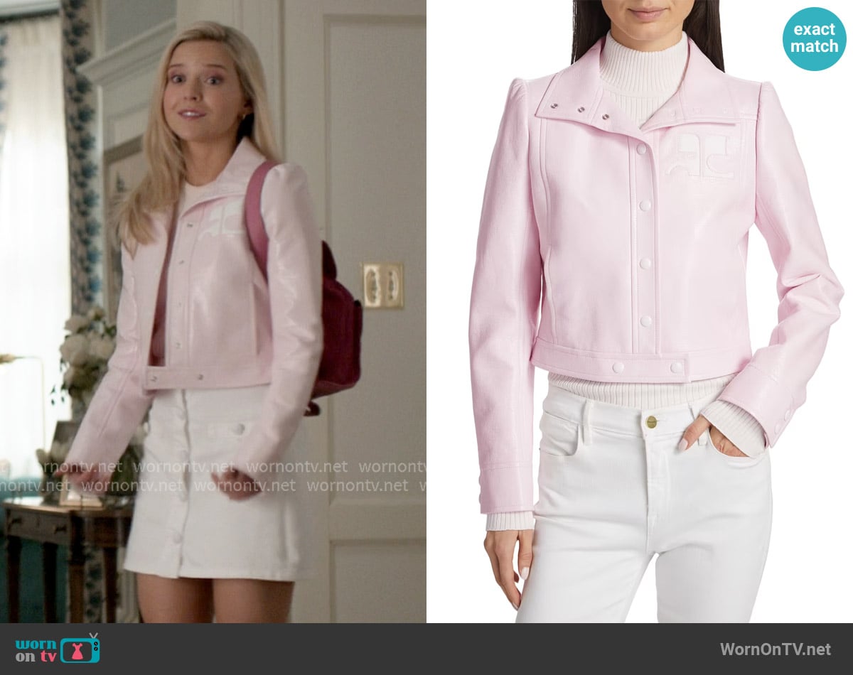Courreges Reedition Vinyl Jacket worn by Elle Woods (Lexi Minetree) on Elle