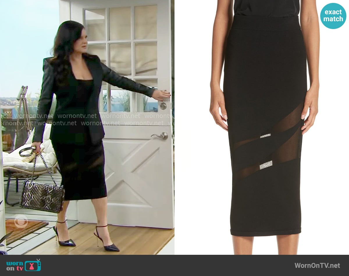 Cushnie et Ochs Sheer Inset Pencil Skirt worn by Katie Logan (Heather Tom) on The Bold and the Beautiful