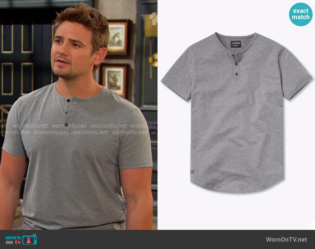 Johnny’s grey henley tee on Days of our Lives