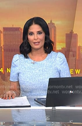 Darlene’s blue tweed sheath dress on Today