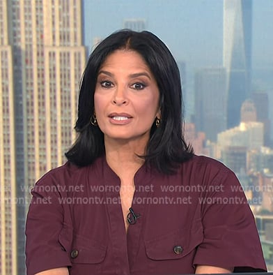 Darlene’s burgundy short sleeve dress on Today