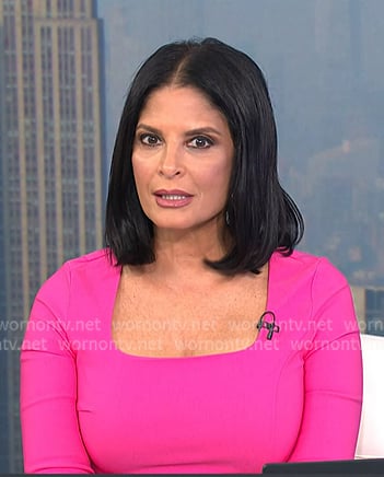Darlene’s pink square neck dress on Today