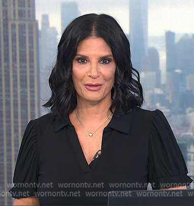 Darlen’s black collared short sleeve top on Today