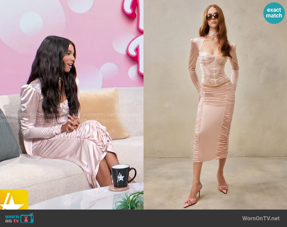 Datt Regal Midi Set worn by Malia Baker on Access Hollywood