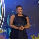 Deja Vu’s blue tie neck mini dress on Live with Kelly and Mark