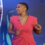 Deja Vu’s pink v-neck dress on Live with Kelly and Mark