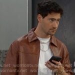 Deke’s brown leather shirt on The Bold and the Beautiful
