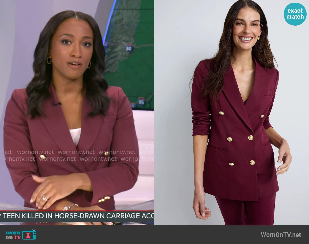 Derek Lam 10 Crosby Walter Double Breasted Jacket worn by Brittany Bell on Good Morning America