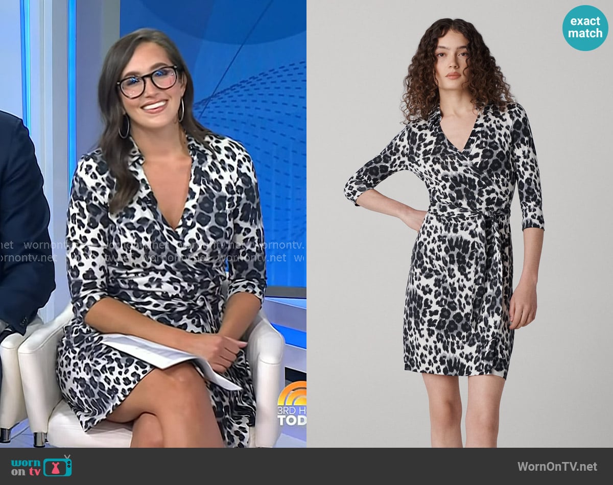 Savannah’s white leopard print wrap dress on Today