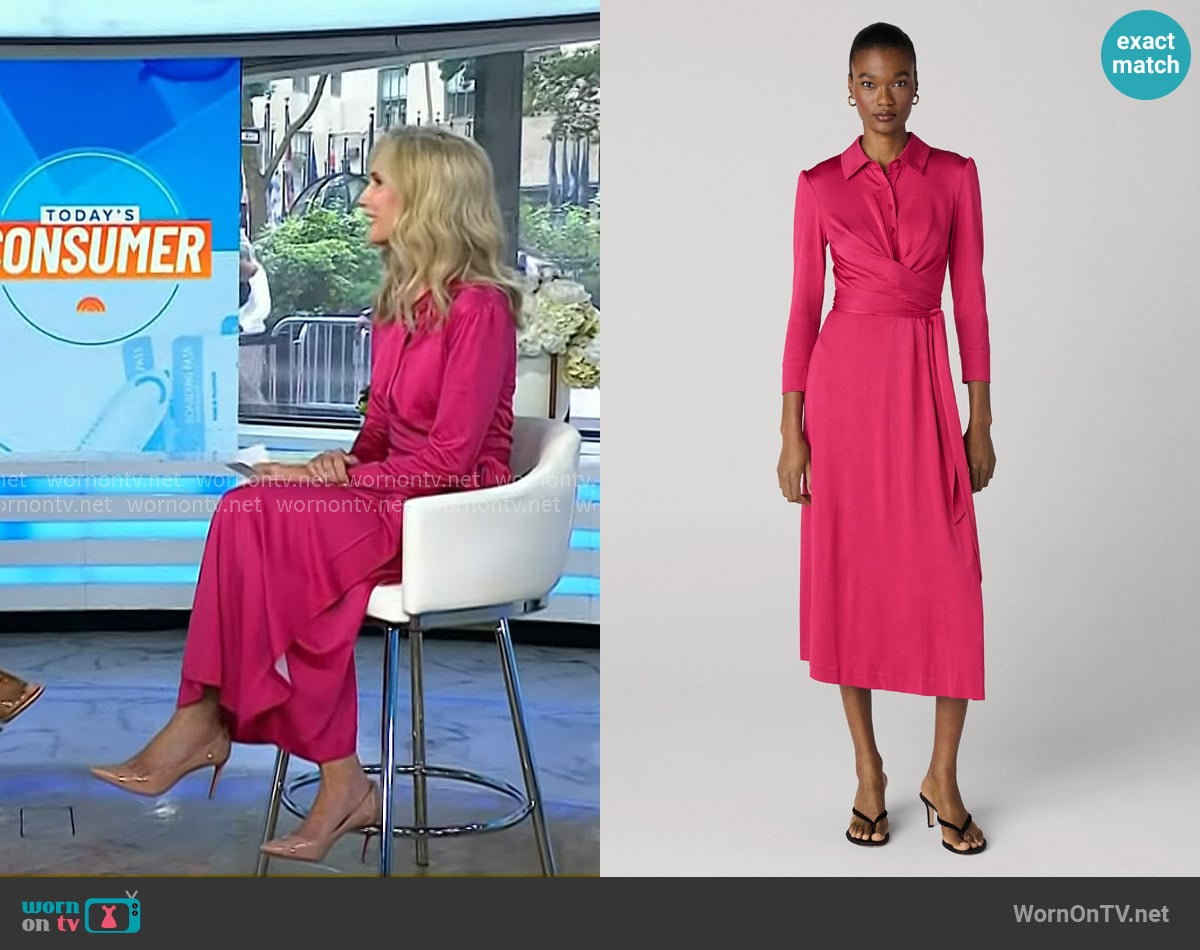 Diane von Furstenberg Sana Dress in Beet Pink worn by Misty Belles on Today