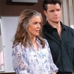 Diane’s blue floral top on The Young and the Restless